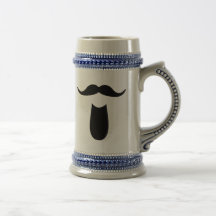 Roligt mustaschskägg kaffe muggar