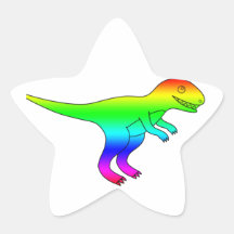 Roligt naturligt för T-Rex regnbåge Klistermärke