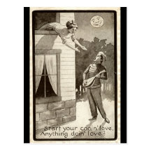 Romantiker kopplar ihop vintage 1910 vykort