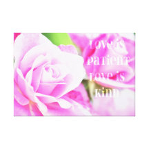 Romantisk rosa rosblommigt sträckta kanvas tryck