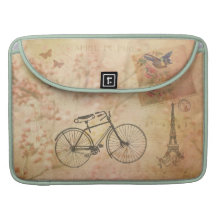 Romantisk vintage Paris i vårCollage MacBook Pro Sleeves