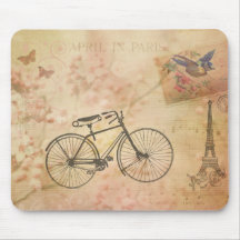 Romantisk vintage Paris i vårCollage Musmattor