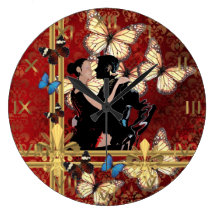 Romantiska dansare & fjärilar klockor