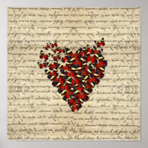Romantiska vintagebutterfies affischer