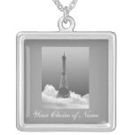 Romantiskt Eiffel torn på sterling silverhalsband