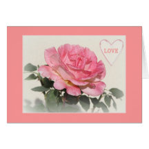 Romantiskt rosa rosvalentin kort för dag