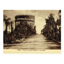 Rome via Appia, grav av Cecelia Metala Vykort