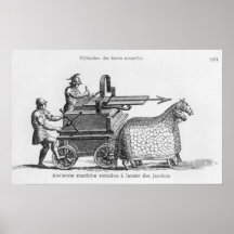 Romersk krigmaskin för att avfyra javelins print