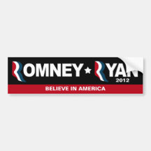 Romney/Ryan 2012 - tro i Amerika Bildekal