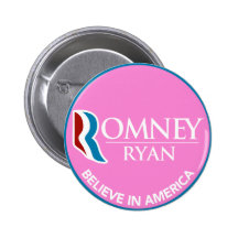 Romney Ryan tror i Amerika rundarosor Pins