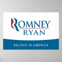 Romney Ryan tror i den Amerika affischen