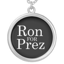 RON PAUL FÖR PREZ (vit) Hängsmycke