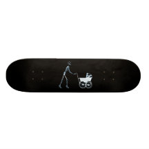 RÖNTGA DEN SKELETT- KVINNAN & BARNVAGNEN - BLÅTT SKATE BOARD
