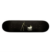RÖNTGA DEN SKELETT- KVINNAN & BARNVAGNEN - GULT SKATEBOARD