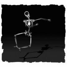RÖNTGA SKELETT- GLÄDJE HOPPAR B&W CUT OUTS