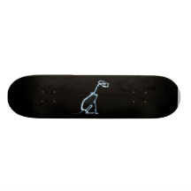 RÖNTGA SKELETT- HUNDSITTA - BLÅTT & SVÄRTA SKATEBOARD DECK