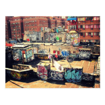 Rooftopgrafitti i Chinatown Vykort