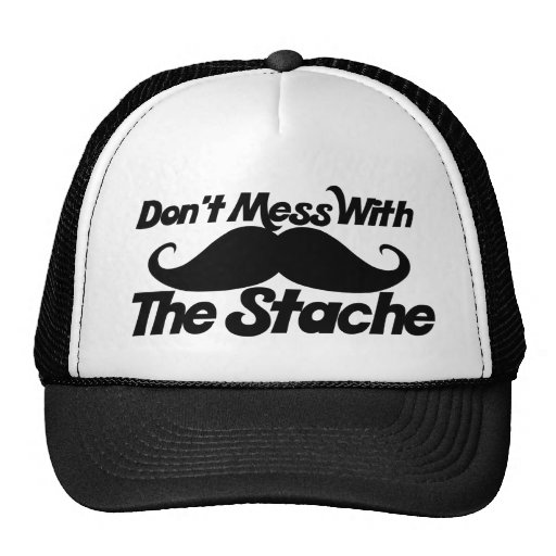 Röra inte med Stache den roliga mustaschen Mesh Kepsar