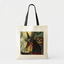 Rörd magisk kittel för vintageHalloween häxa Tote Bags