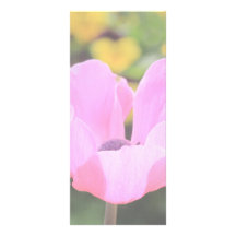 Rosa anemonkuggekort rackkort med full färg