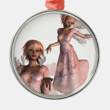 Rosa änglarprydnad julgranskulor
