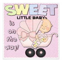 Rosa baby showerinbjudanflicka