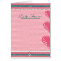 Rosa baby showerkort