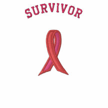 Rosa band - bröstcancer överlevande broderad pikétröja
