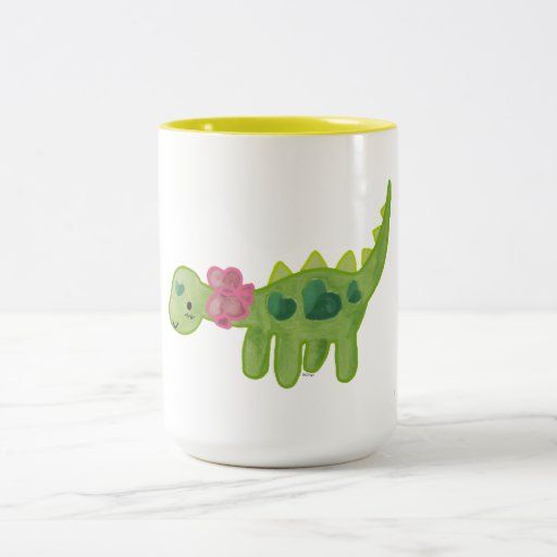 Rosa band Dino Kaffe Kopp