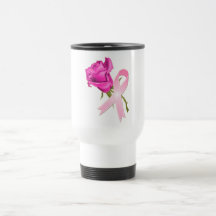Rosa band med rosa *Breastcancermedvetenhet * Kaffe Muggar