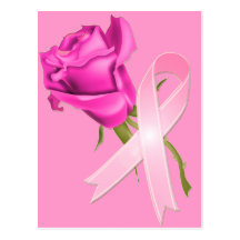 Rosa band med rosa *Breastcancermedvetenhet * Vykort