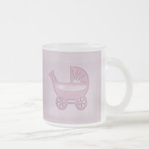rosa barnvagn mugg