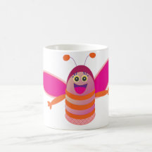 Rosa bi kaffe muggar