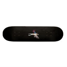 Rosa- & blåtthårskälmskt naturväxen i vit skateboard