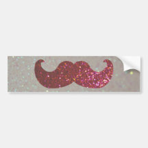 Rosa Bling mustasch (grafiskt Fauxglitter) Bildekal