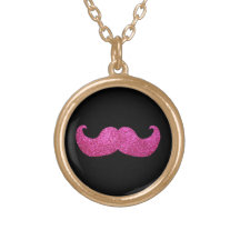 Rosa Bling mustasch (grafiskt Fauxglitter) Skräddarsydda Halsband