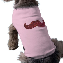 Rosa Bling mustasch (grafiskt Fauxglitter) Hund T-shirt