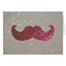 Rosa Bling mustasch (grafiskt Fauxglitter) Hälsnings Kort