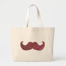 Rosa Bling mustasch (grafiskt Fauxglitter) Tygkassar