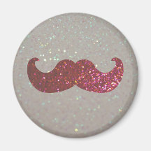 Rosa Bling mustasch (grafiskt Fauxglitter) Kylskåps Magneter