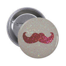 Rosa Bling mustasch (grafiskt Fauxglitter) Nål