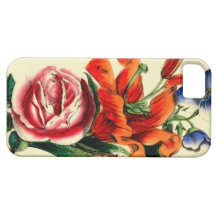 Rosa blom- bukettTrio för antik röd lilja iPhone 5 Case-Mate Fodral