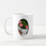Rosa blommor kaffe kopp