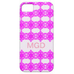 Rosa Blumengrenze mit Monogramm iPhone 5 Skal