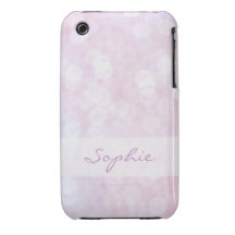 Rosa bokehiphone case för personlig iPhone 3 hud