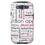 Rosa Bonappetit i många språk Galaxy S3 Fodraler