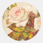 Rosa bröllop för vintage klistermärke
