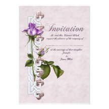 Rosa bröllopfölje för lavendel inbjudningar