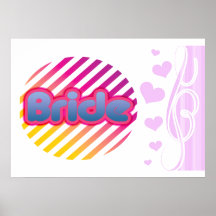rosa brud som är bachelorettebröllopbrudens sida affisch
