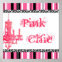 rosa chic chandileir för zebra tryckaffischroligt 